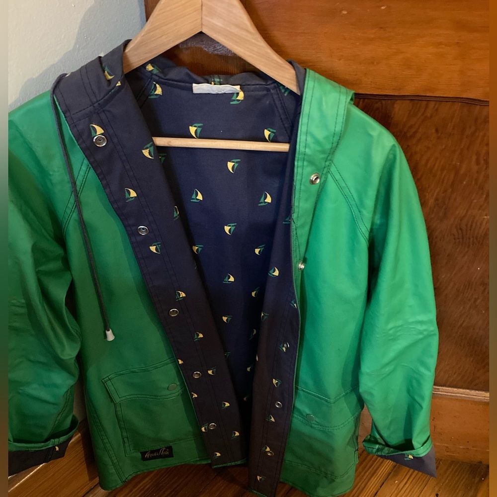 Vintage Aqua Sheen Raincoat!
